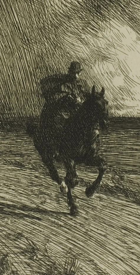 Galloping horse and rider