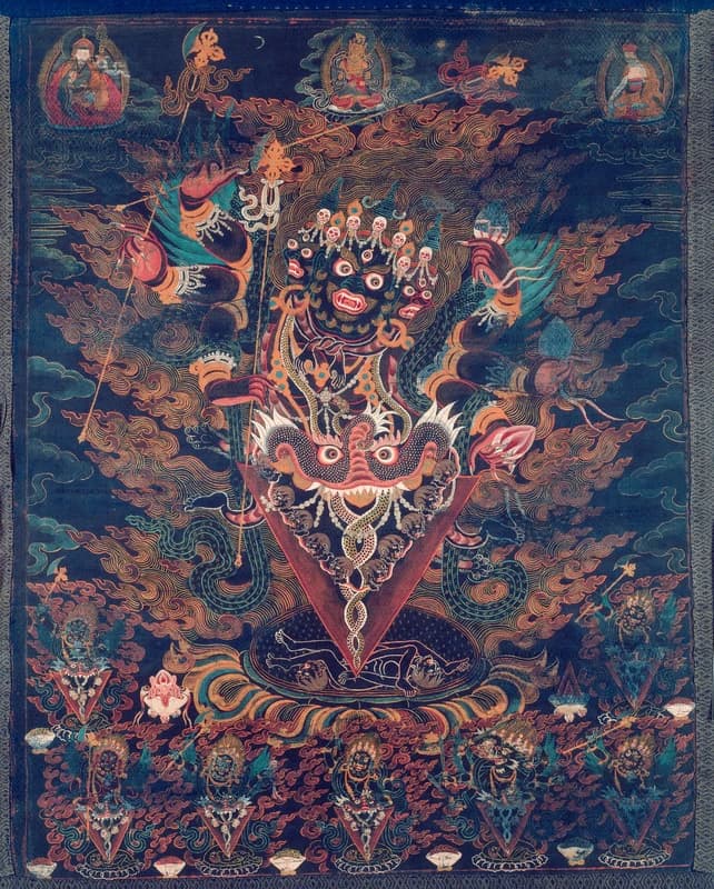 Painted Banner (Thangka) with Guru Dragpur, a Wrathful Form of Padmasambhava