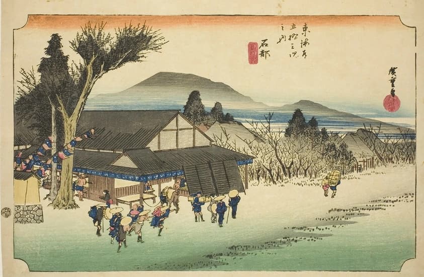東海道五拾三次之内 石部 目川ノ里