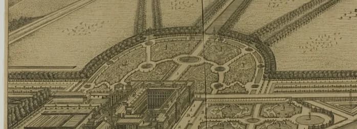 Semicircular design of the Great Fountain Garden