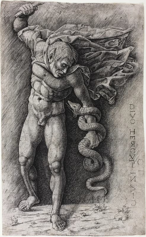 Faun Attacking a Snake