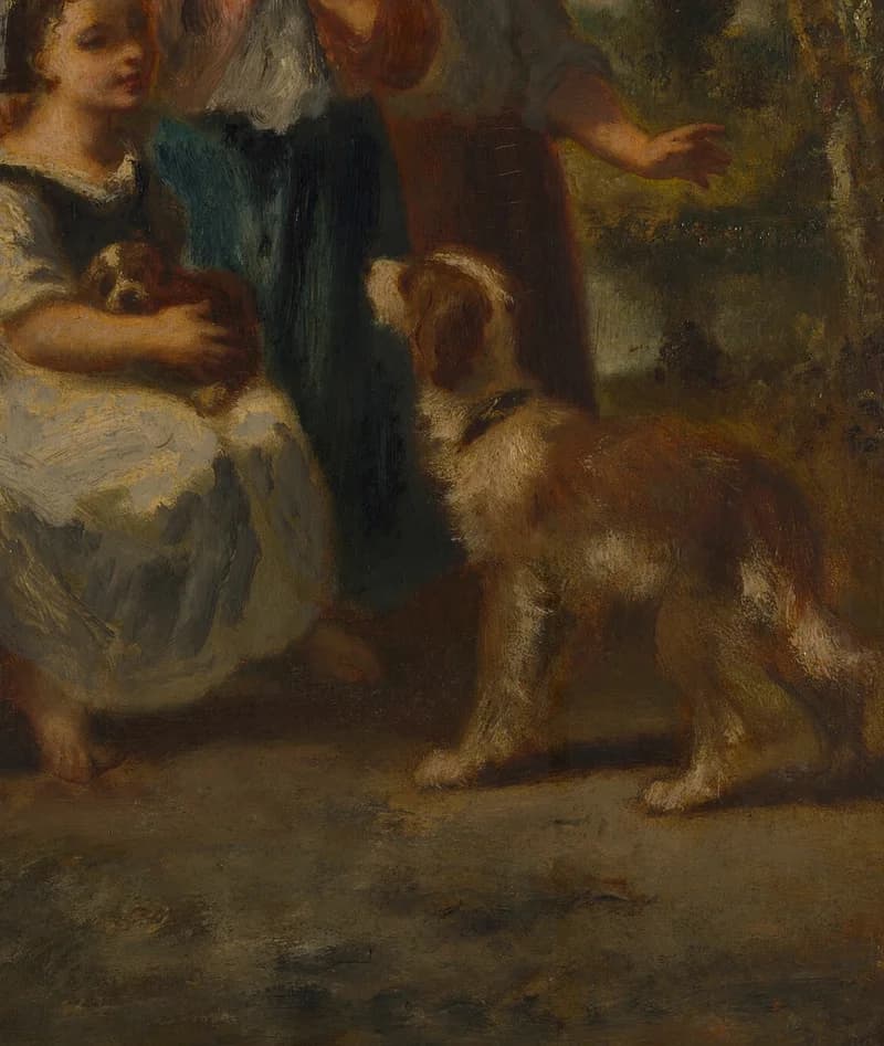 large dog in foreground