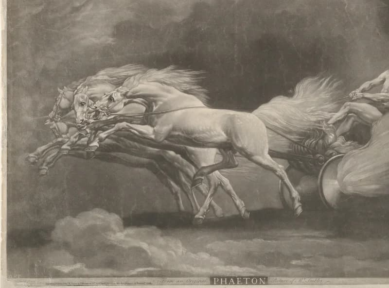 Galloping white horses
