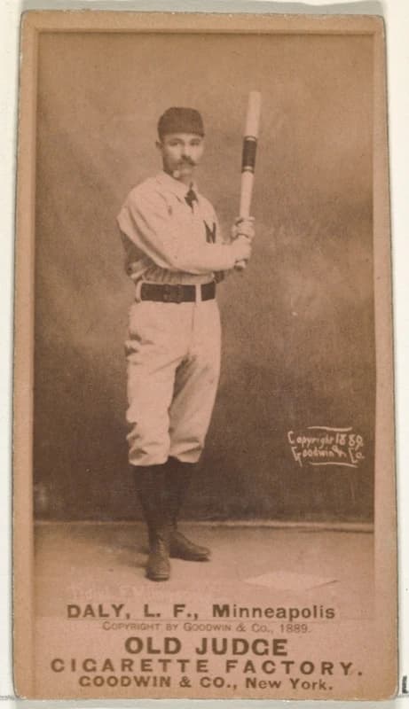 James J. "Sun" Daly, Left Field, Minneapolis, from the Old Judge series (N172) for Old Judge Cigarettes