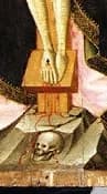 Skull at the base (Skull of Adam)