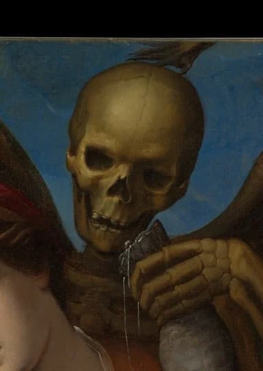 Skull of the skeleton representing Death