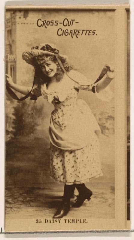 Card Number 35, Daisy Temple, from the Actors and Actresses series (N145-2) issued by Duke Sons & Co. to promote Cross Cut Cigarettes