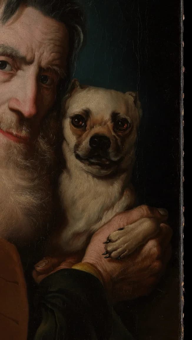 Small dog being held