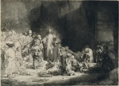 病人たちを癒すキリスト (百グルデン版画)