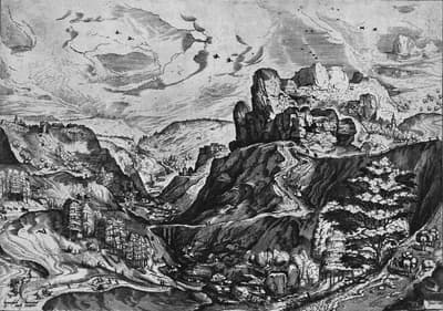 『大風景画』:アルプスの風景(ピーテル・ブリューゲルの下絵による)